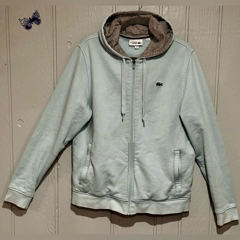 Lacoste Sport Light Blue and Gray Hoodie - FINAL PRICE